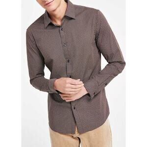 Michael Kors Men's Midnight Classic-Fit Mosaic-Print Button-Down Shirt Size S